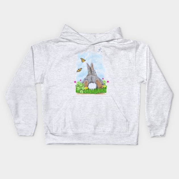 Bunny Butt Kids Hoodie by Julie Townsend Studio